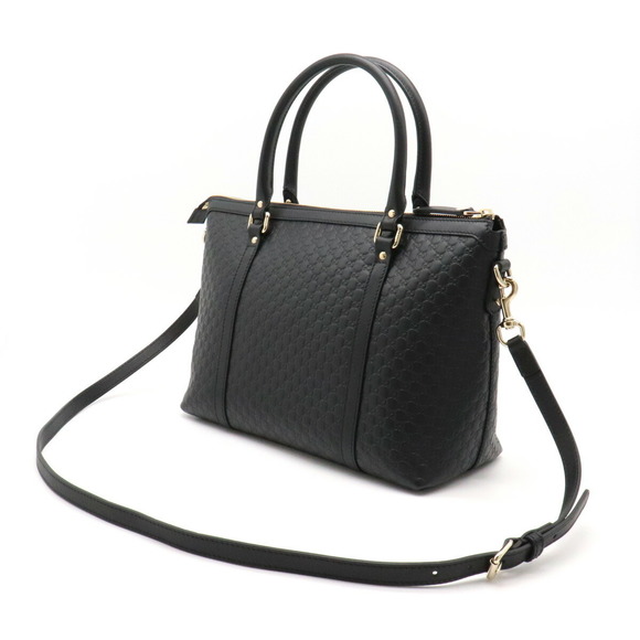 Gucci Micro Guccisima Tote Bag Shoulder Bag Leather Black Gold - Picture 2 of 9